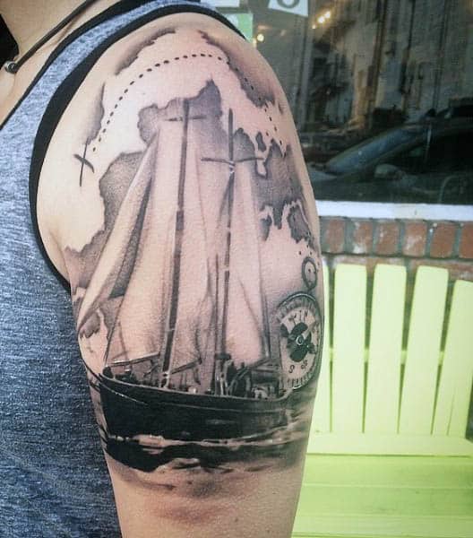 Traditional Sailing Tattoos For Guys