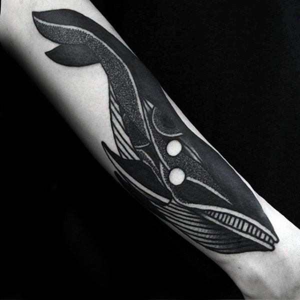 Traditional Whale Tattoo Design Ideas For Guys On Forearm