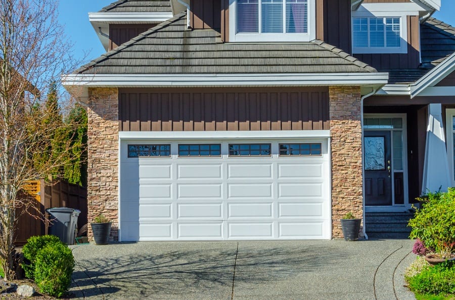 clean white garage doors 