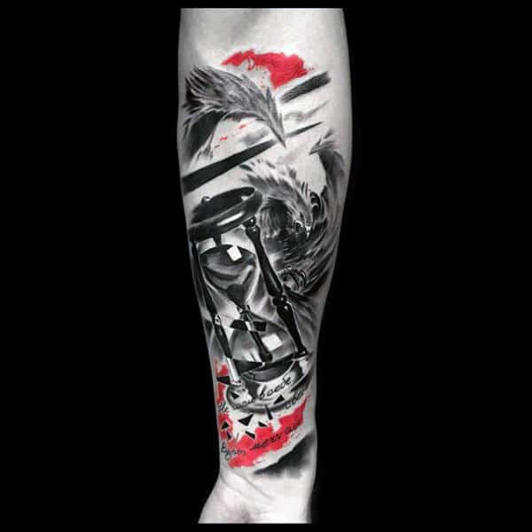 Trash Polka 3d Hourglass Guys Tattoos