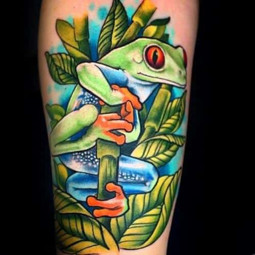 Tree Frog Male Tattoo Designs Leg