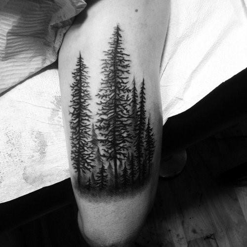 Tree Line Themed Tattoo Ideas For Men