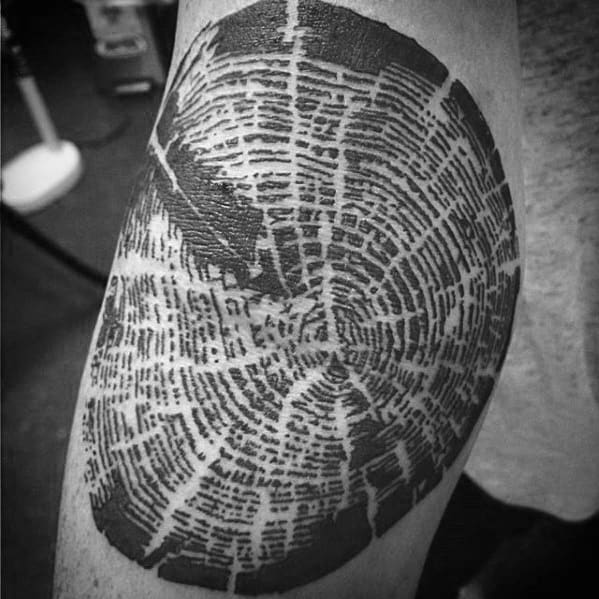 Tree Strump Wood Male Ditch Tattoo Ideas