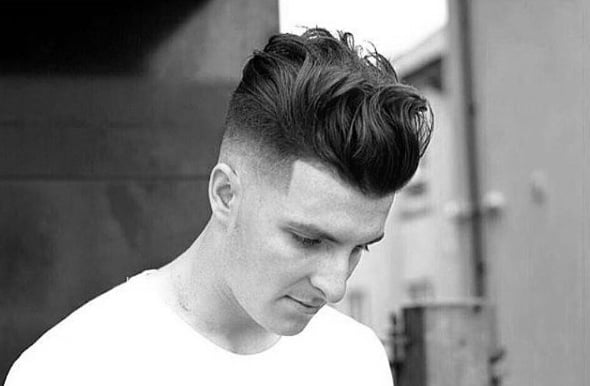 Trendy Medium Long Length Mens Skin Fade Haircut Wavy Thick
