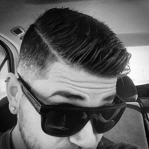Trendy Mens Medium Fade Comb Over