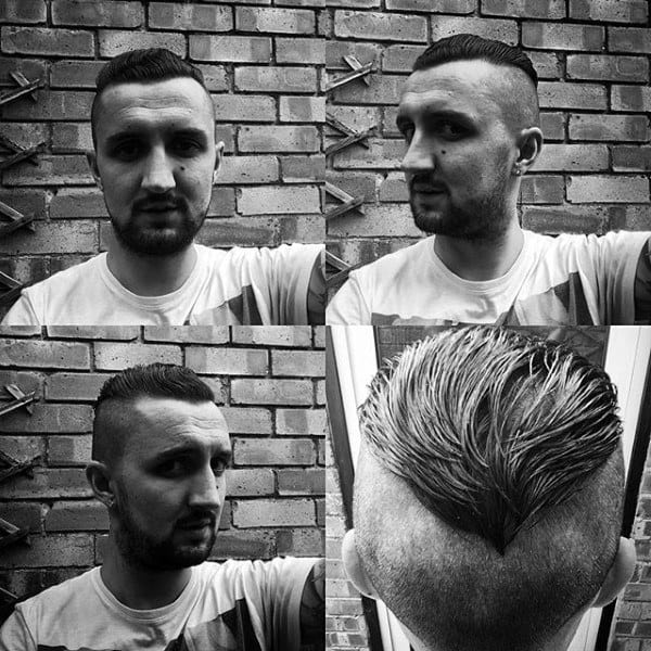 Trendy Mens Undercut Hairstyle Slicked Back