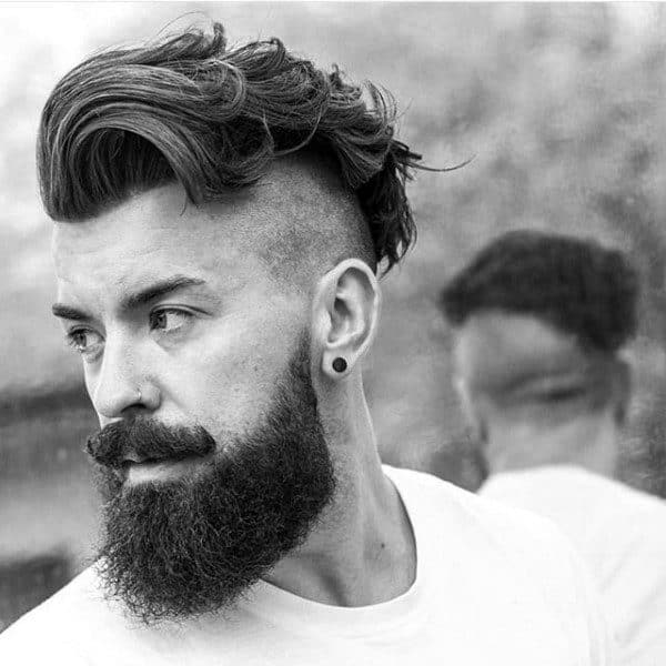 Trendy Undercut Hair For Males With Beards
