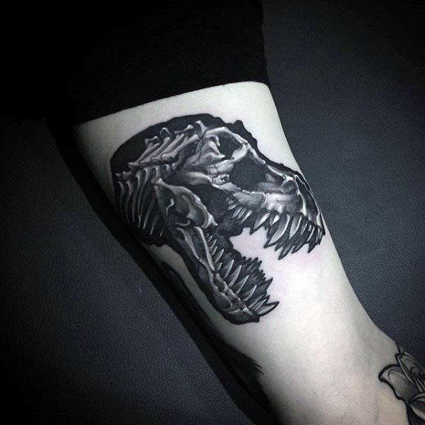 Trex Dinosaur Mens Arm Bones Tattoo