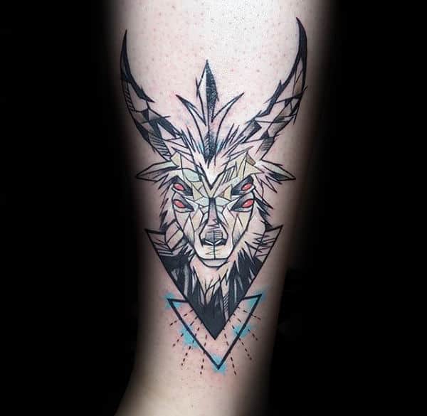 Triangle Baphomet Mens Geometric Tattoo Inspiration