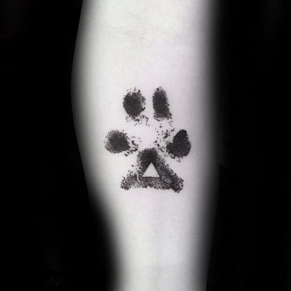 Triangle Dog Paw Abstract Male Tattoos