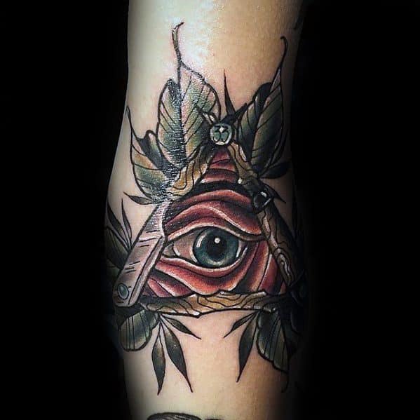 Triangle Eye Neo Traditional Mens Cool Ditch Tattoo Ideas
