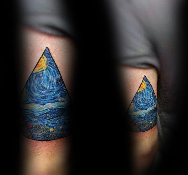 Triangle Vincent Van Gogh Mens Tricep Tattoos