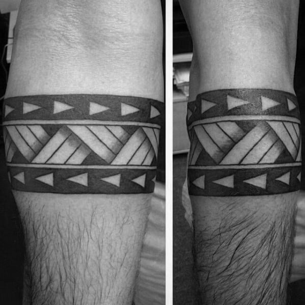 Triangular Tribal Male Armband Tattoos