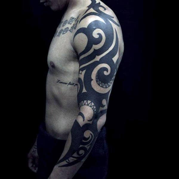 Tribal Arm Sleeve Tattoo Designs For Guys