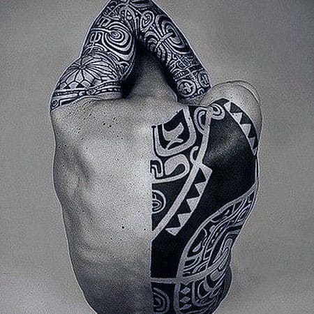 Tribal Back Male Tattoos Designs