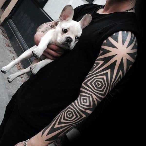 Tribal Blackwork Unique Guys Full Sleeve Tattoo Designs