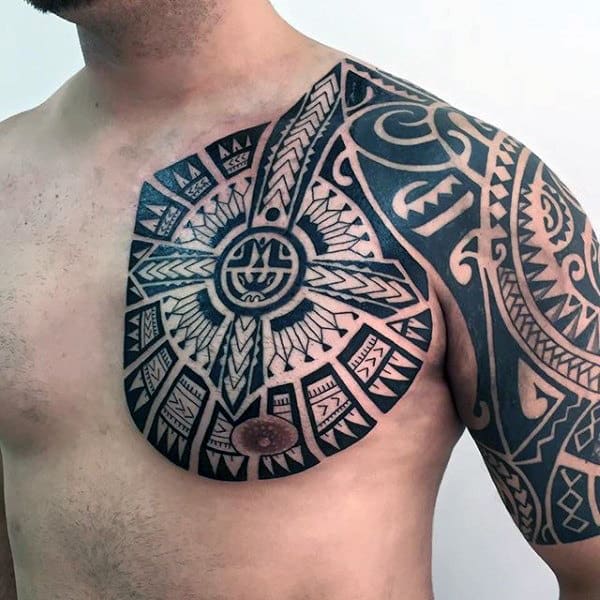 Tribal Cross Guys Shoulder Tribal Tattoos