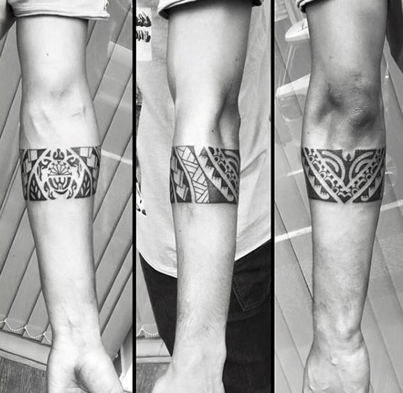 Tribal Forearm Armband Mens Hawaiian Tattoos