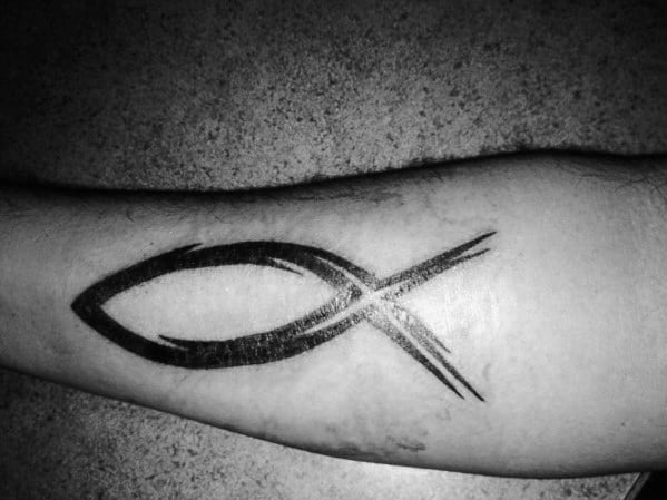 Tribal Forearm Guys Ichthus Tattoo Deisgns