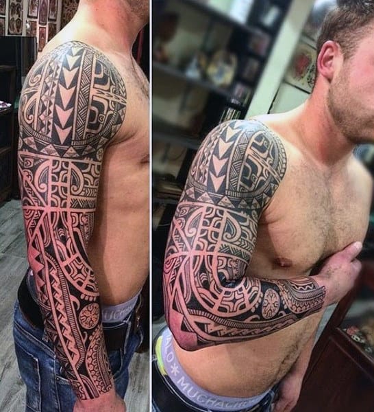 Tribal Full Sleeve Mens Tattoo Designs