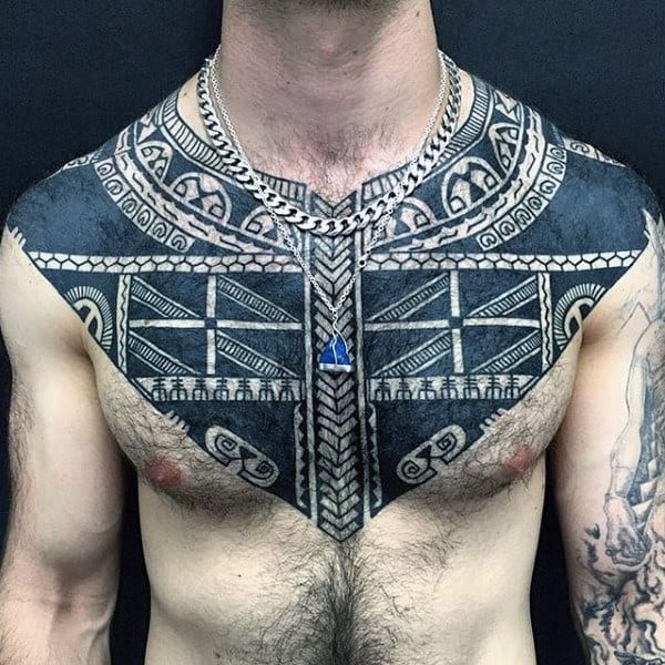 Tribal Guys Tattoos Chest To Arm