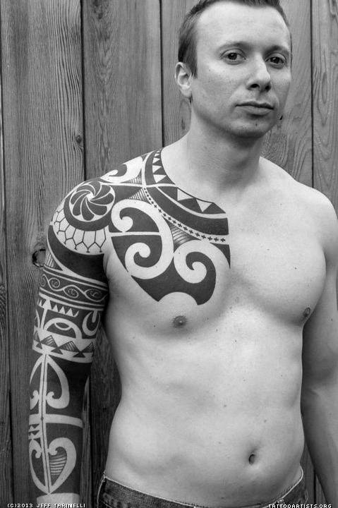 Tribal Guys Tattoos Shoulder Chest And Back