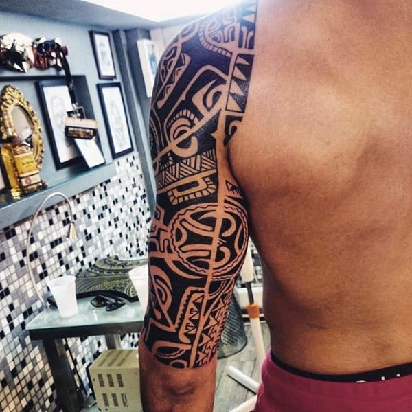 Tribal Half Sleeve Mens Awesome Tattoo Designs