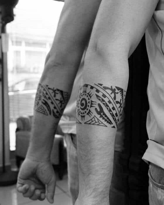 Tribal Mens Hawaiian Forearm Band Tattoo Ideas