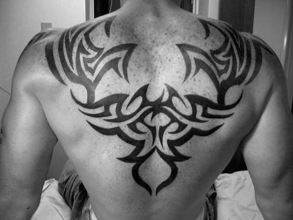 Tribal Tattoo Male Upper Back