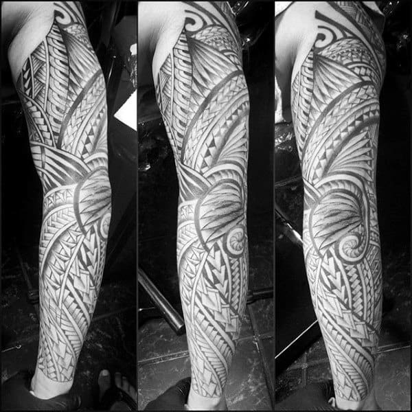 Tribal Tattoos Sleeve On Gentleman