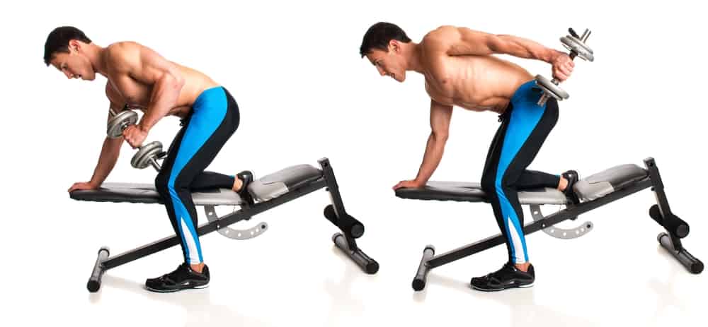 tricep dumbbell kickback studio composite over white