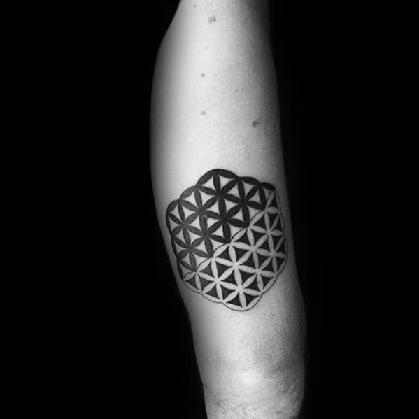 Tricep Flower Of Life Geometric Small Unique Mens Tattoos