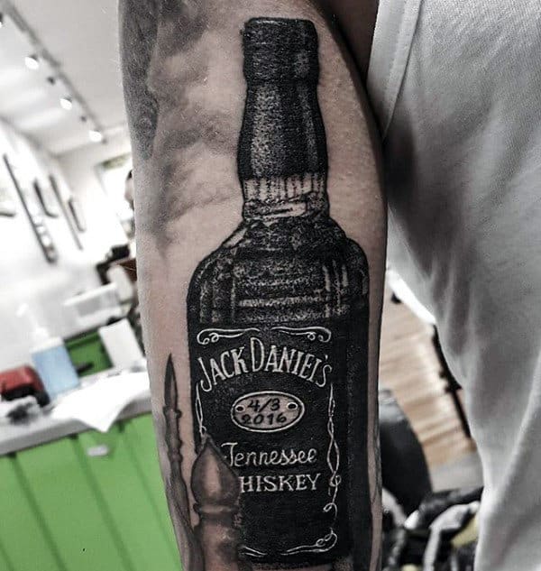 Tricep Mens Jack Daniels Tattoo Ideas