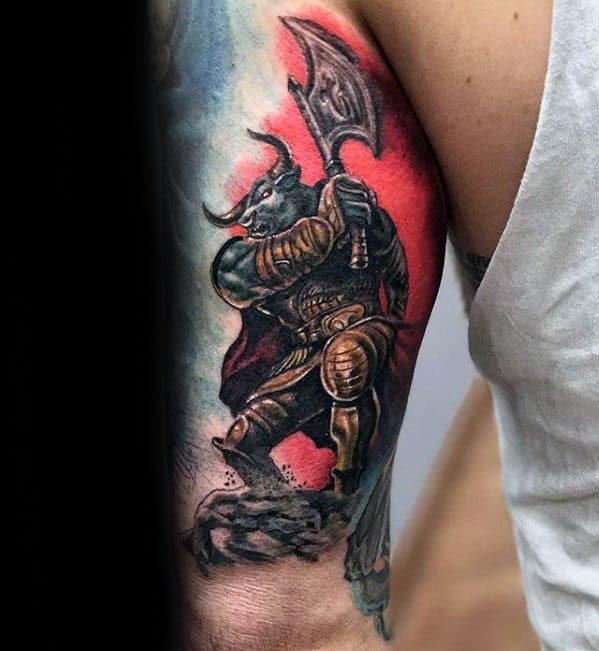 Tricep Minotaur Guys Tattoo Ideas