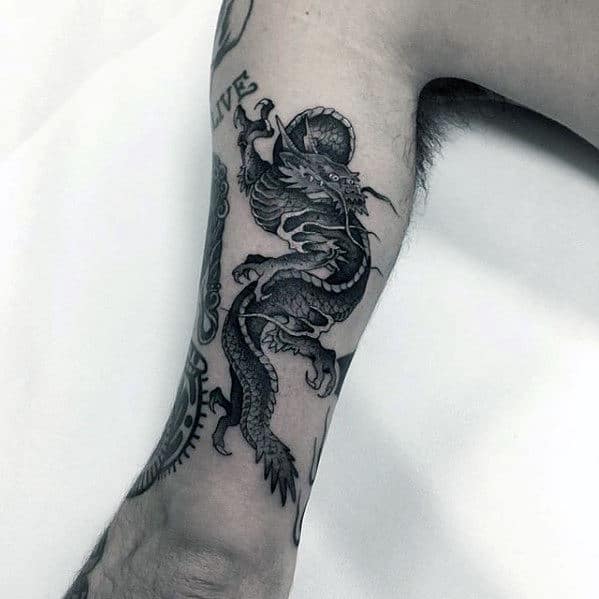 Tricep Small Chinese Dragon Tattoo Design Ideas For Gentlemen