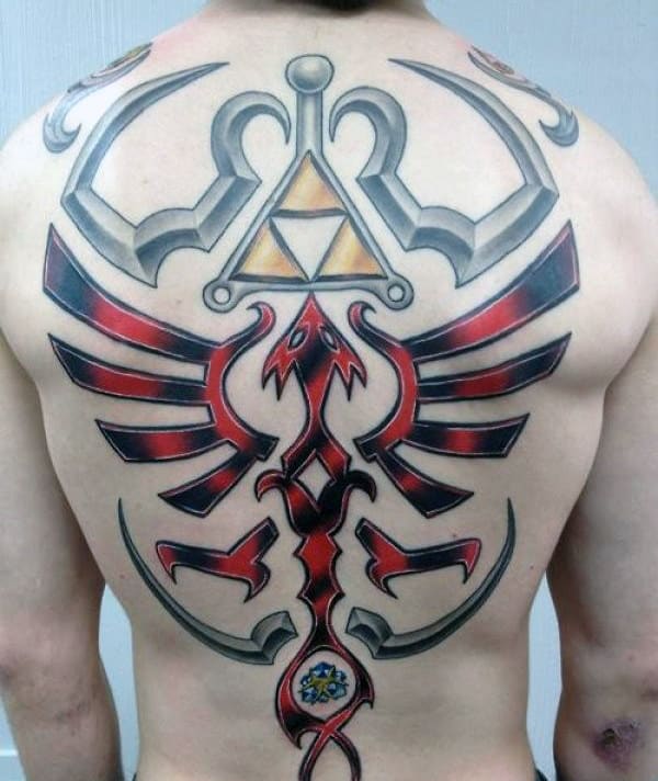 Triforce Guys Full Back Zelda Tattoos