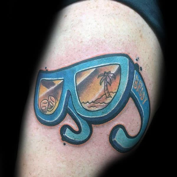 Tropical Mens Glasses Arm Tattoo