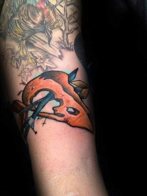 Turkey Skull With Arrows Tattoo For Guys