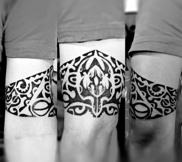 Turtle Hawaiian Male Tribal Armband Tattoos