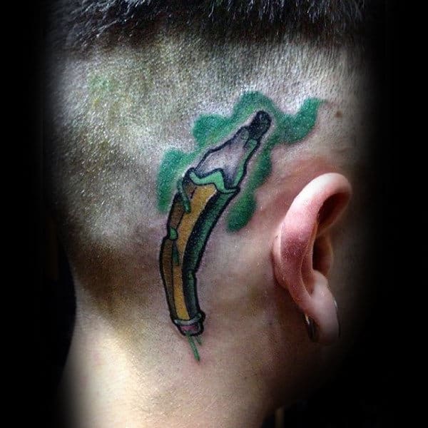 Twisted Pencil New School Tattoo Male Head