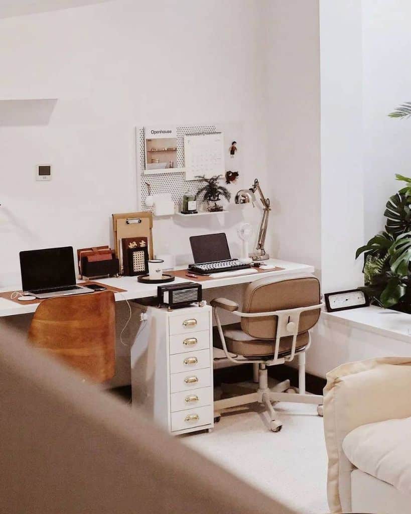 dual desk setup luxury office