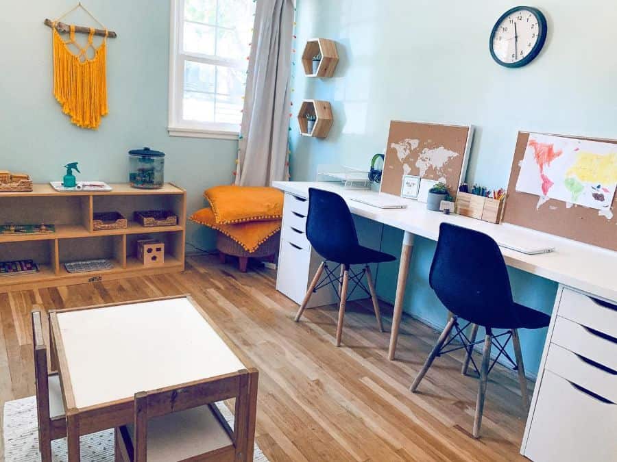 dual desk setup classroom