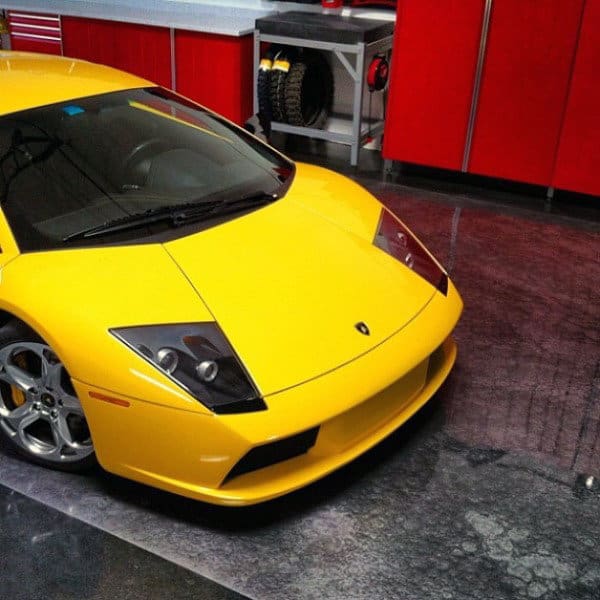 Two Tone Expoxy Luxury Garage Flooring Ideas
