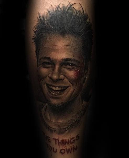 Tyler Durden Fight Club Tattoos For Men On Leg