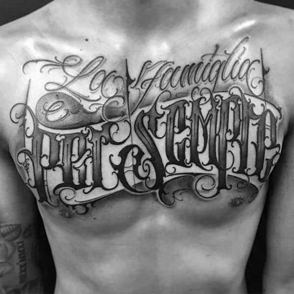 Typography Male Tattoo Designs Upp Erchest