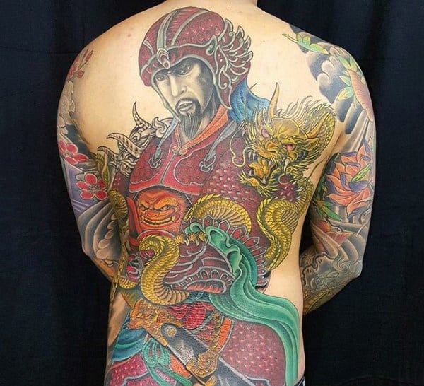 Ultimate Japanese Warrior Tattoo Full Back Male