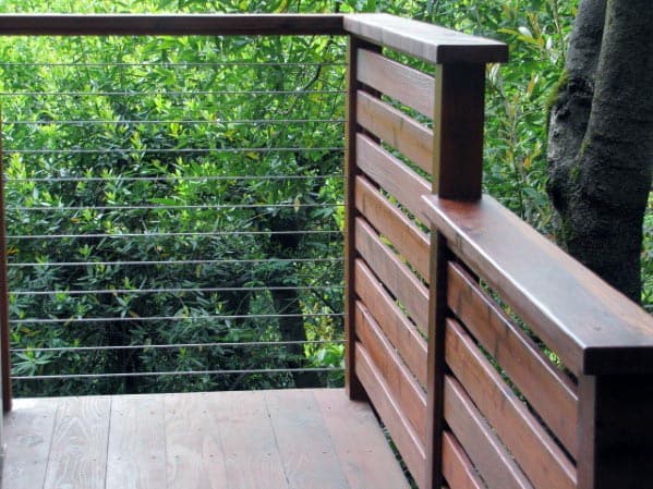 ultra modern ipe wood board slat deck railing