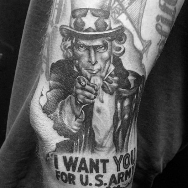 Uncle Sam I Want You For Us Army Mens Arm Tattoo Designs
