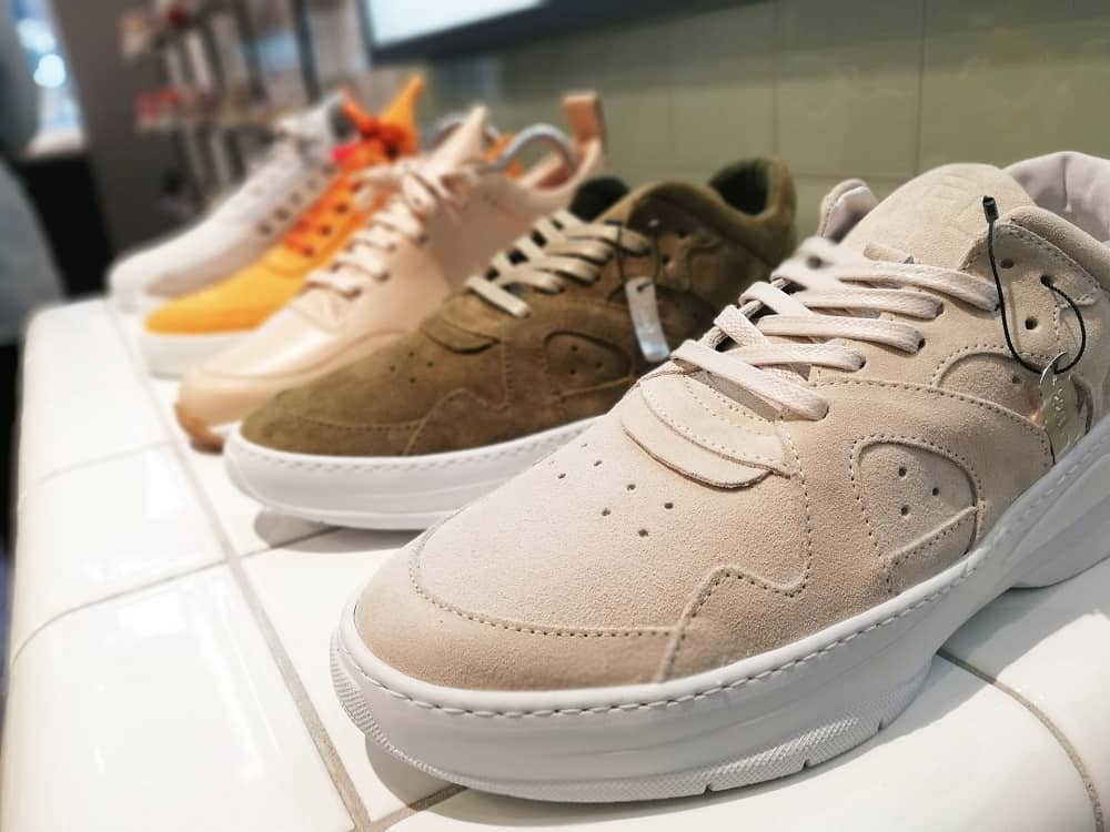 under armour shoes displaying in shop