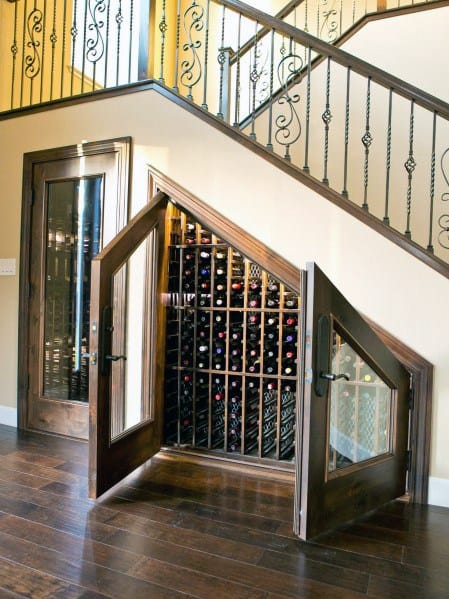 luxury under stairs wine cellar